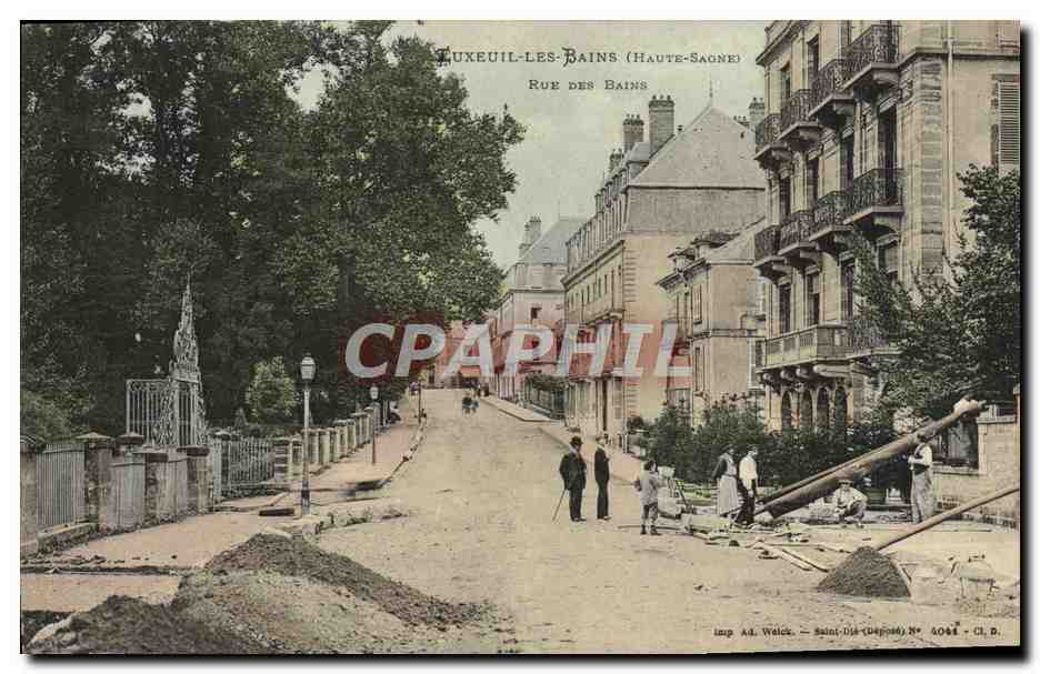 Tuxeuil-les-Bains (Haute-Saône) — Rue des Bains — Imp. Ad. Welick (Dapodé) N° 6044