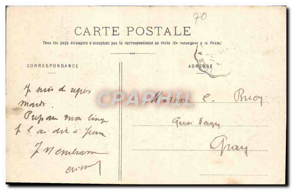 LUXEUIL-LES-BAINS — Cour de l'Établissement Thermal — Bureau de l'Administration et Grands Hôtels — Reuchet, Fougerolles — Verso