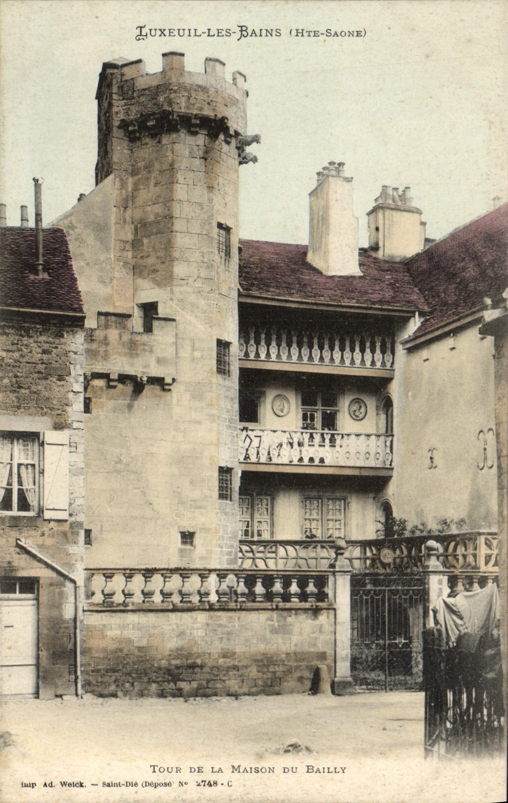 LUXEUIL-LES-BAINS (HTE-SAONE) — Tour de la Maison du Bailly — Impr. Ad. Weilek, Saint-Dié, Déposé N° 2748-C