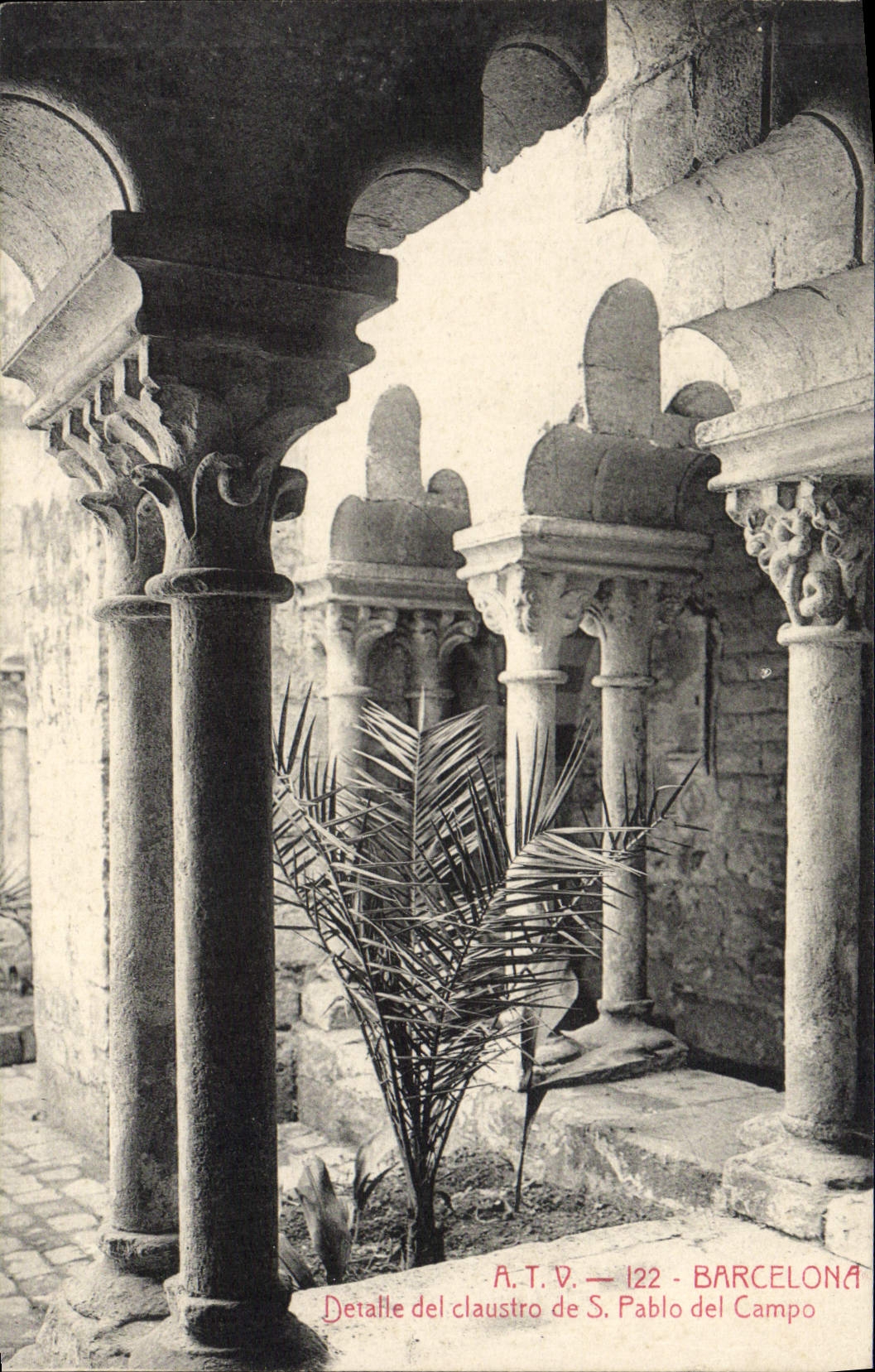 Détail du cloître de S. Pablo del Campo — A.T.V. — 122 — BARCELONA