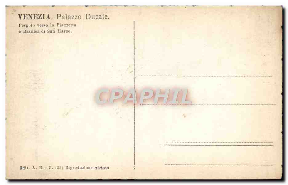 CPA Venezia Palazzo Ducale — Rückseite