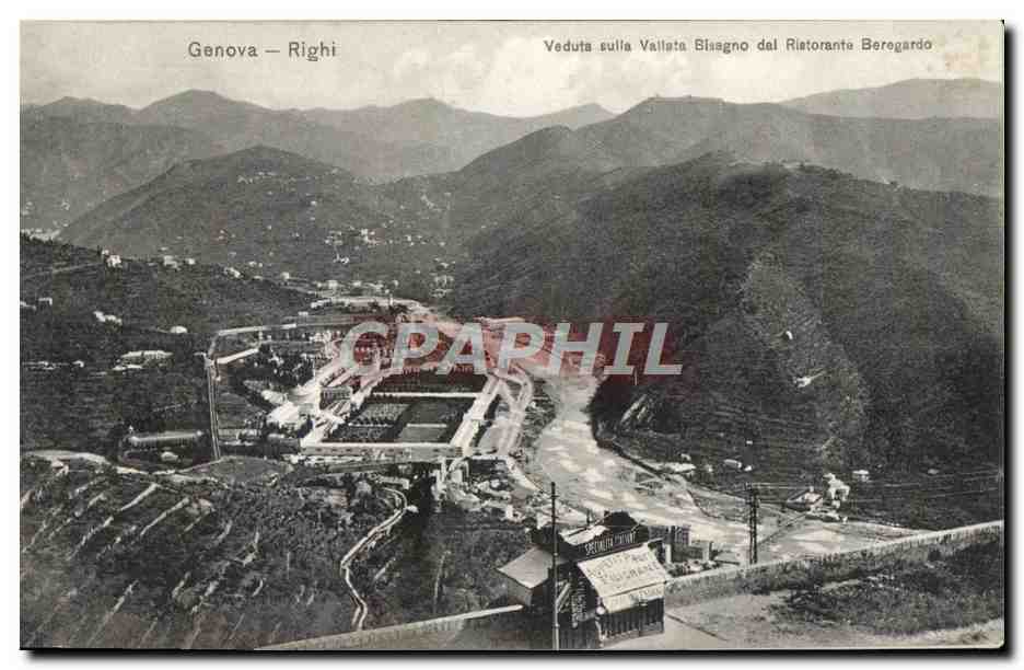 CPA Genova Righi Veduta sulla Vallata Bisagno dal Ristorante Beregardo