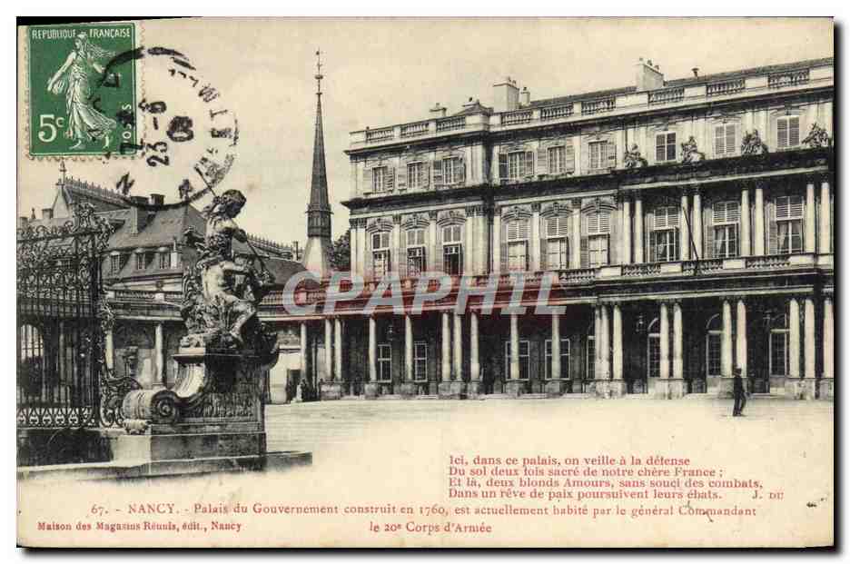 CPA Nancy Palais du Gouvernement 