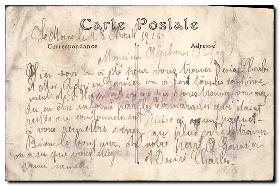 CPA Le Mans Vue Generale Prise du Sommet de la tour de la cathedrale — Verso