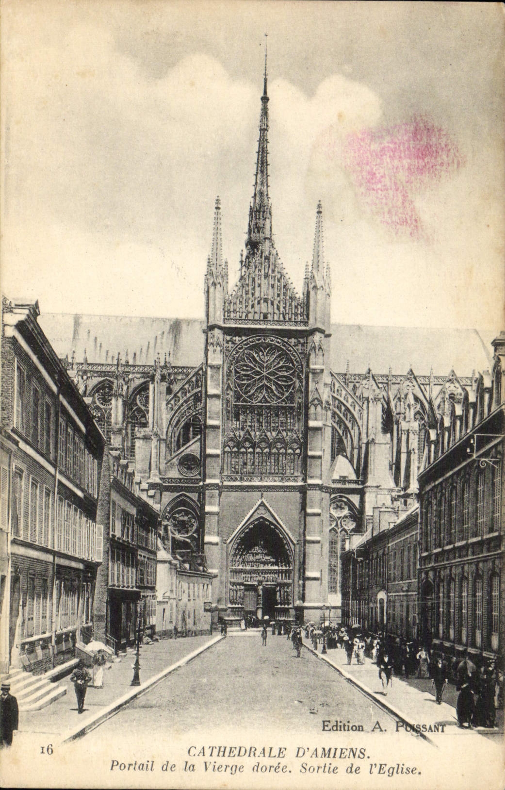 Cathédrale d'Amiens — Portail de la Vierge dorée — Édition A. Pouissant, n°16