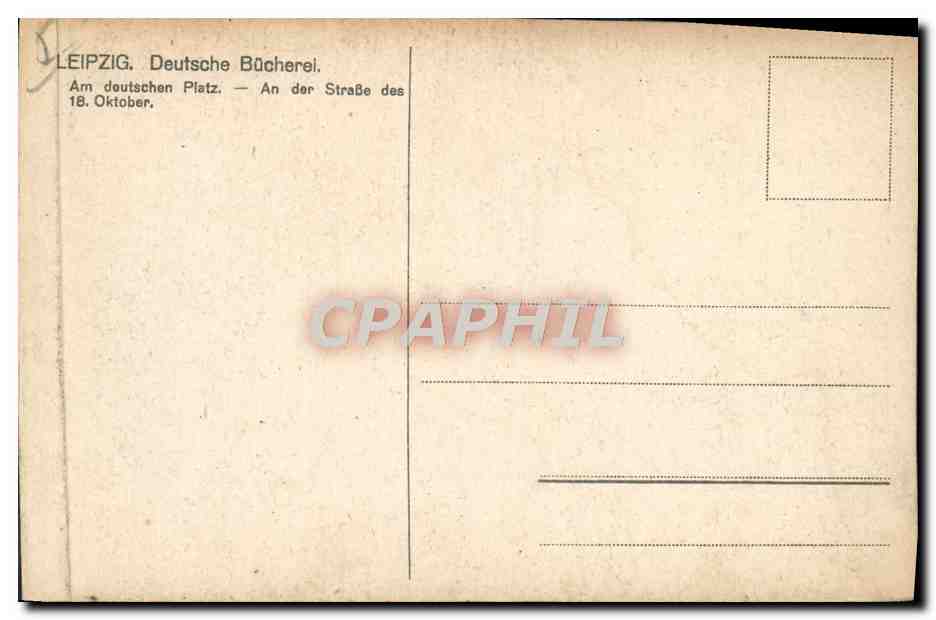 CPA Leipzig Deutsche Bucherei — Rückseite
