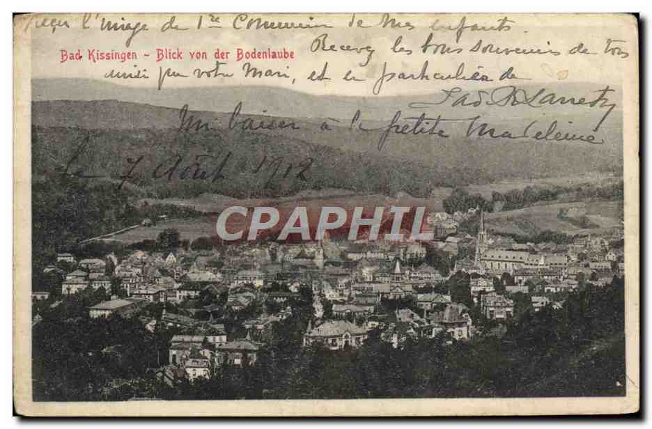 CPA Bad Kissingen Blick Yon Der Bodenlaube
