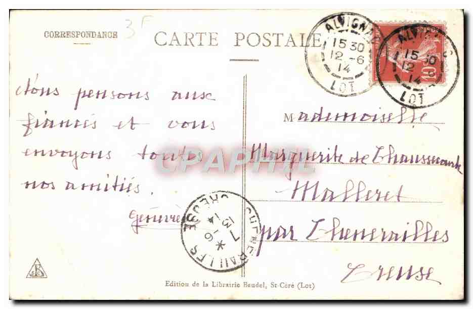 Padirac (Lot) - La Rivière plane — Cliché A. Viré, n° 2296 — Reverso