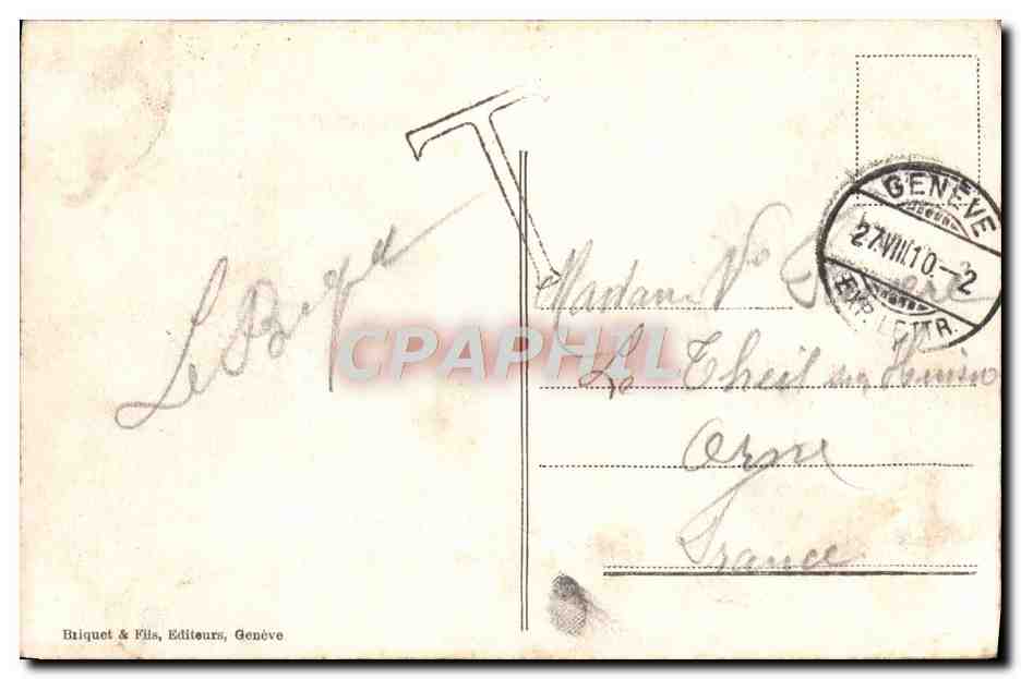 CPA Geneve et le Mont Blanc — Verso