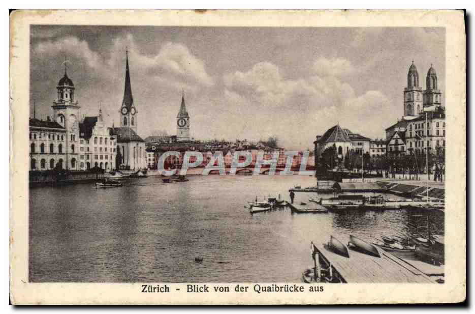 Zurich - Blick von der Quaibrücke aus — Édition Guggenheim & Co, n° 6061