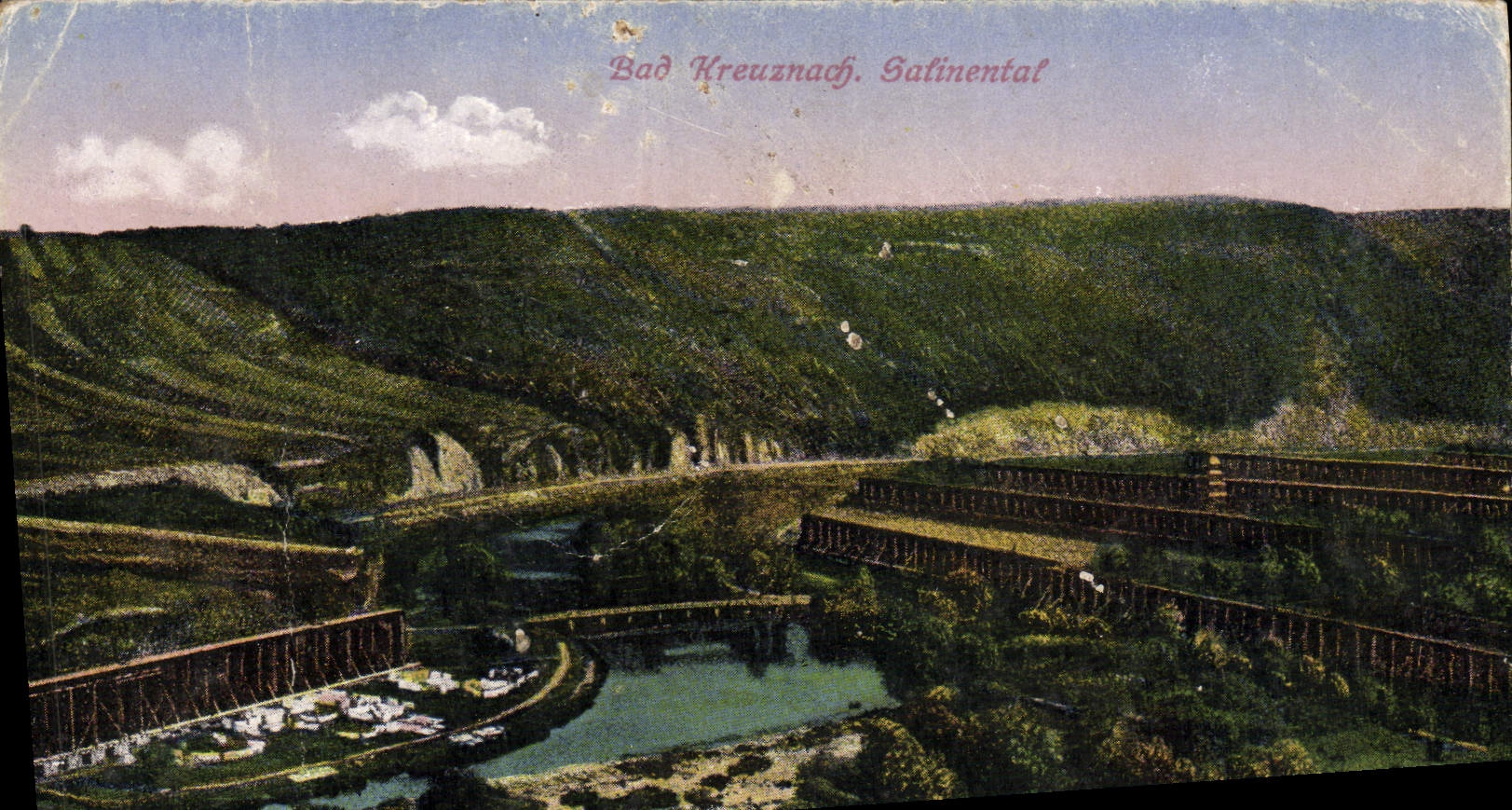 Bad Kreuznach. Salinental — vue du canyon avec viaducs — éditeur Karl Flocker, Elvillle a. Rtl. n° 6727