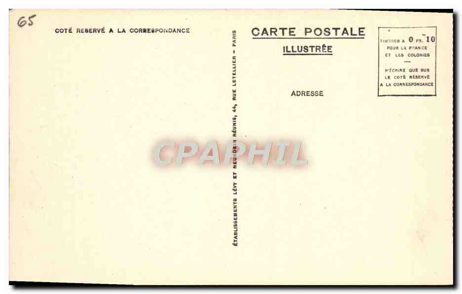 CPA Lourdes Le Chemin de Fer Funiculaire du Pic du Jer — Verso