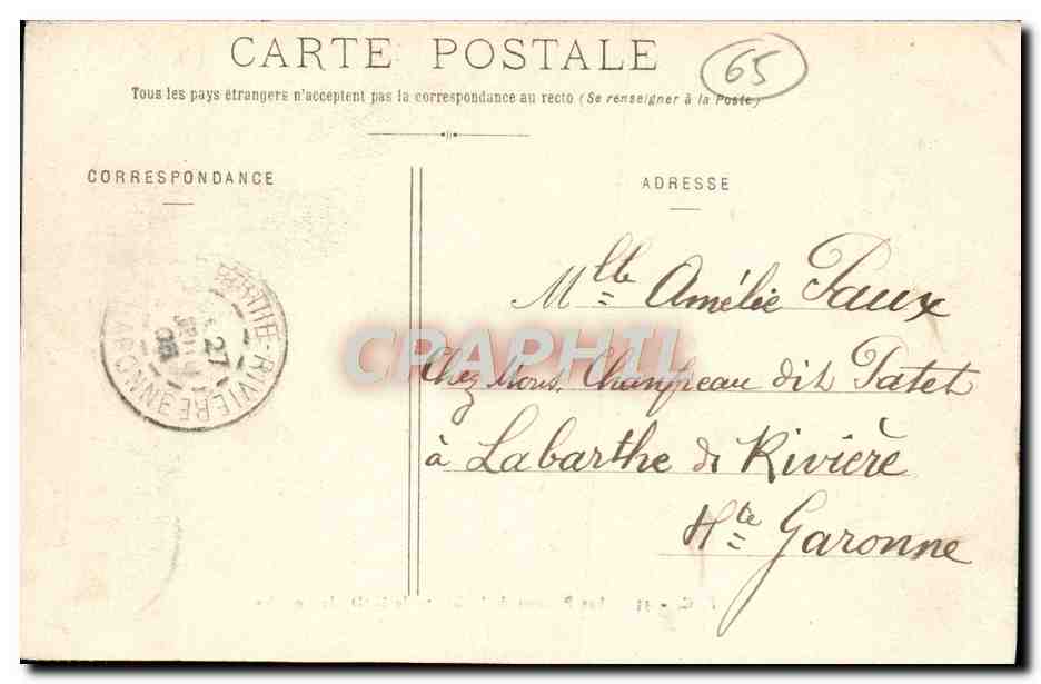 CPA Lourdes Les piscines de la grotte de ND de Lourdes  — Verso