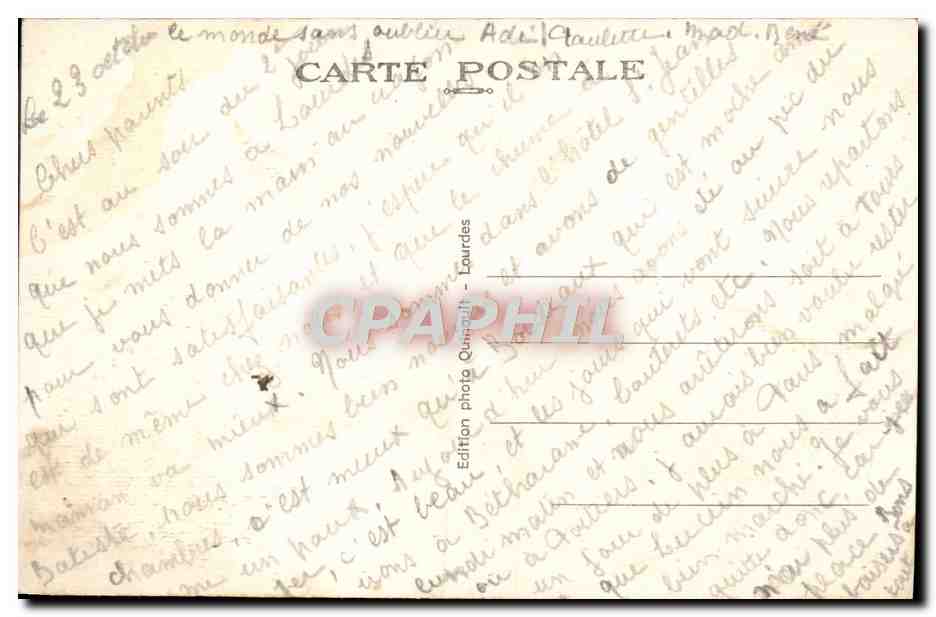 CPA Lourdes La Basilique et la Vierge Couronnee — Verso