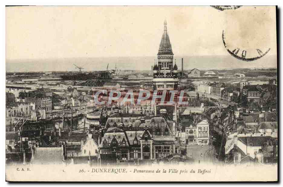 CPA Dunkerque Panorama de la Ville Prise du Beffroi