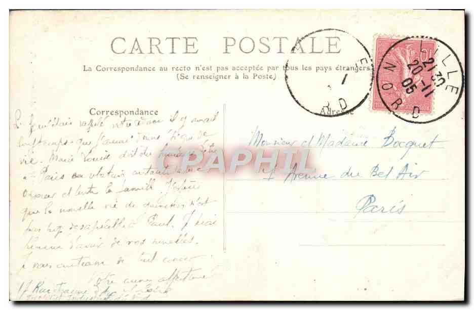 CPA Lille La Statue Faidherbe — Back