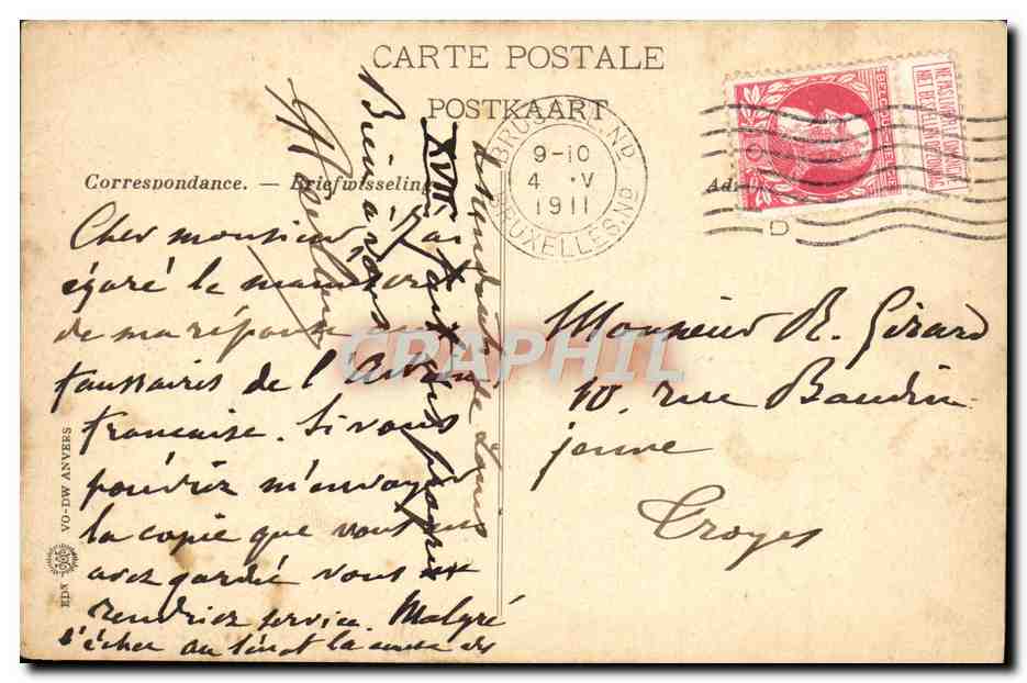 CPA Bruxelles Theatre Flamand — Verso