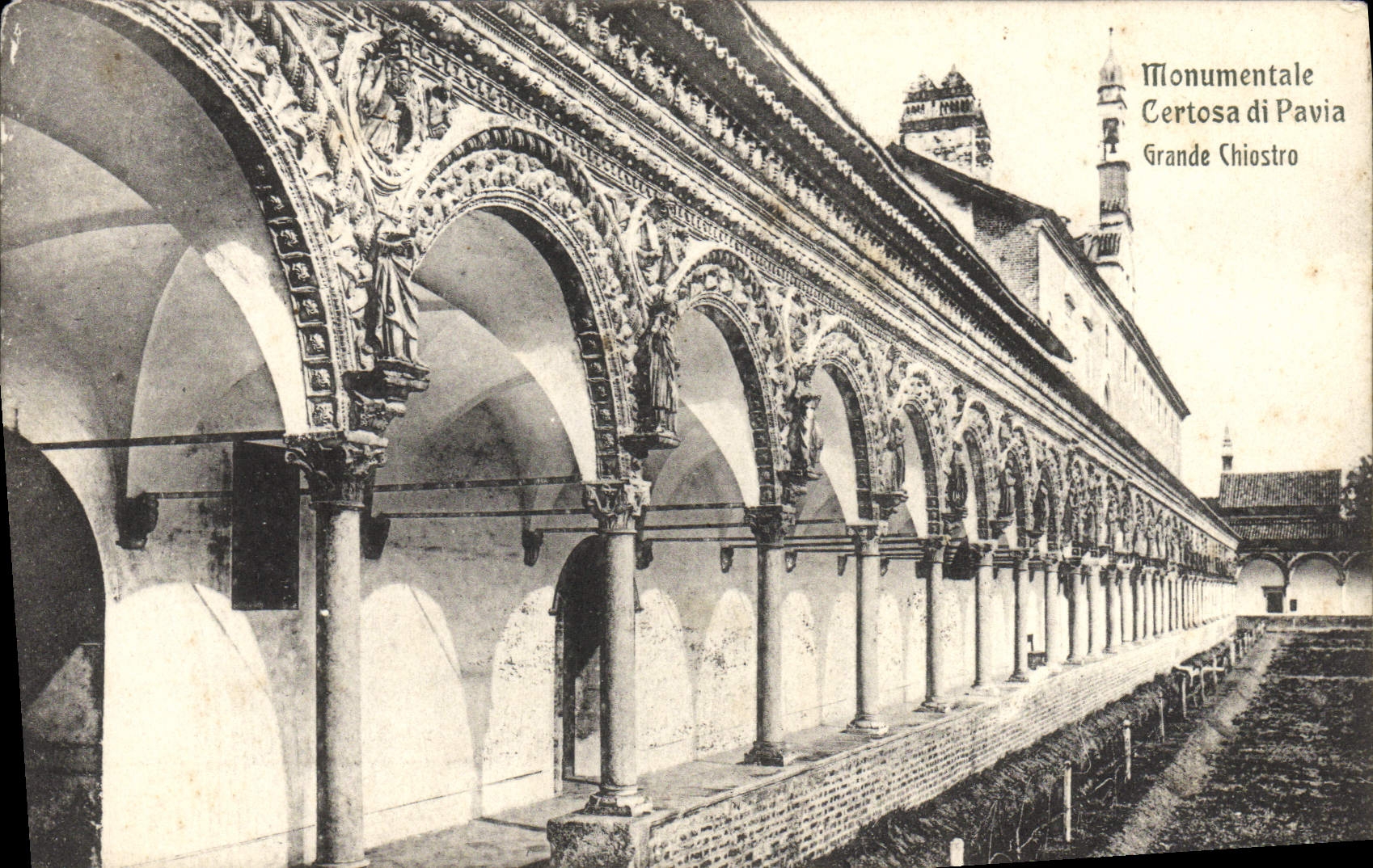 CPA Monumentale Certosa di Pavia Grande Chiostro