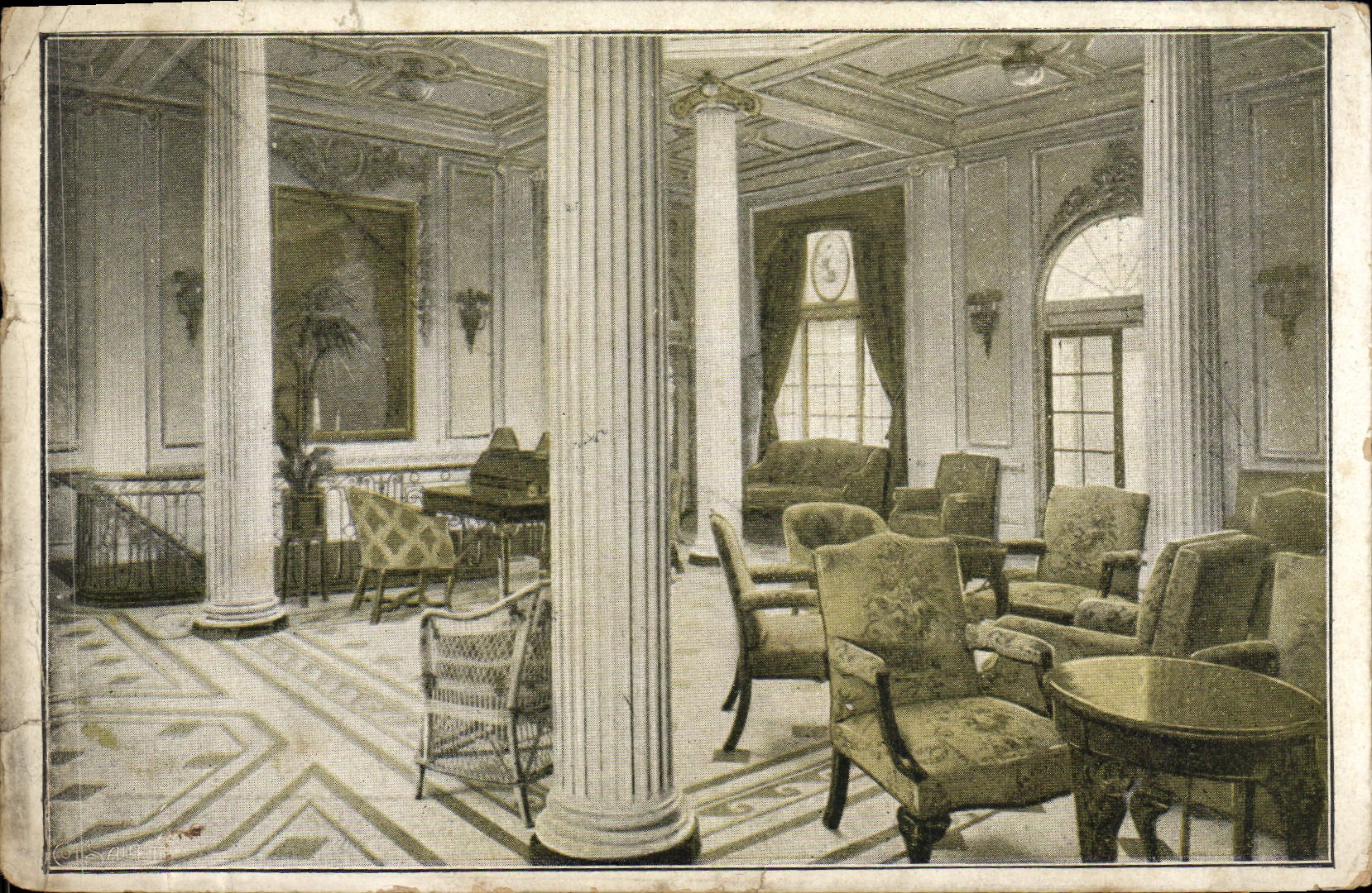 Salle de séjour luxueuse — intérieur d'un paquebot — éditeur V.C. Infanta Isabel de Borbón - Anverso