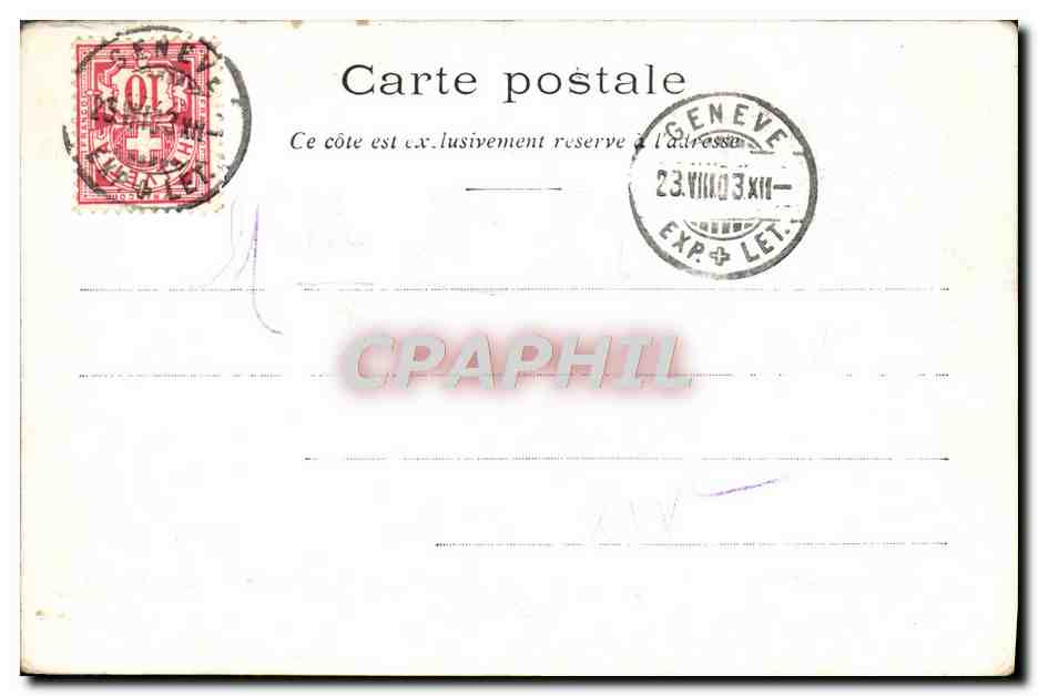 CPA Geneve Rue Du Mont Blanc — Rückseite