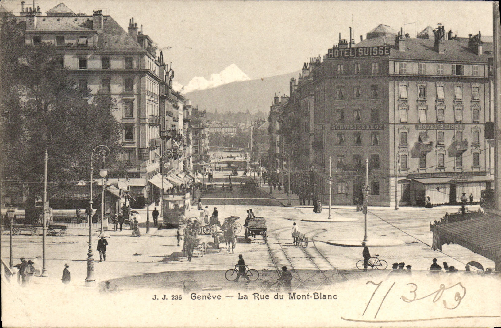CPA Geneve La rue du Mont Blanc