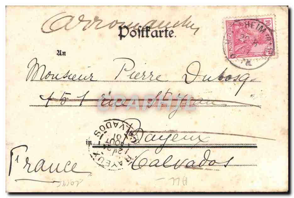 CPA Gundelsheim Schloss Hornegg  — Rückseite