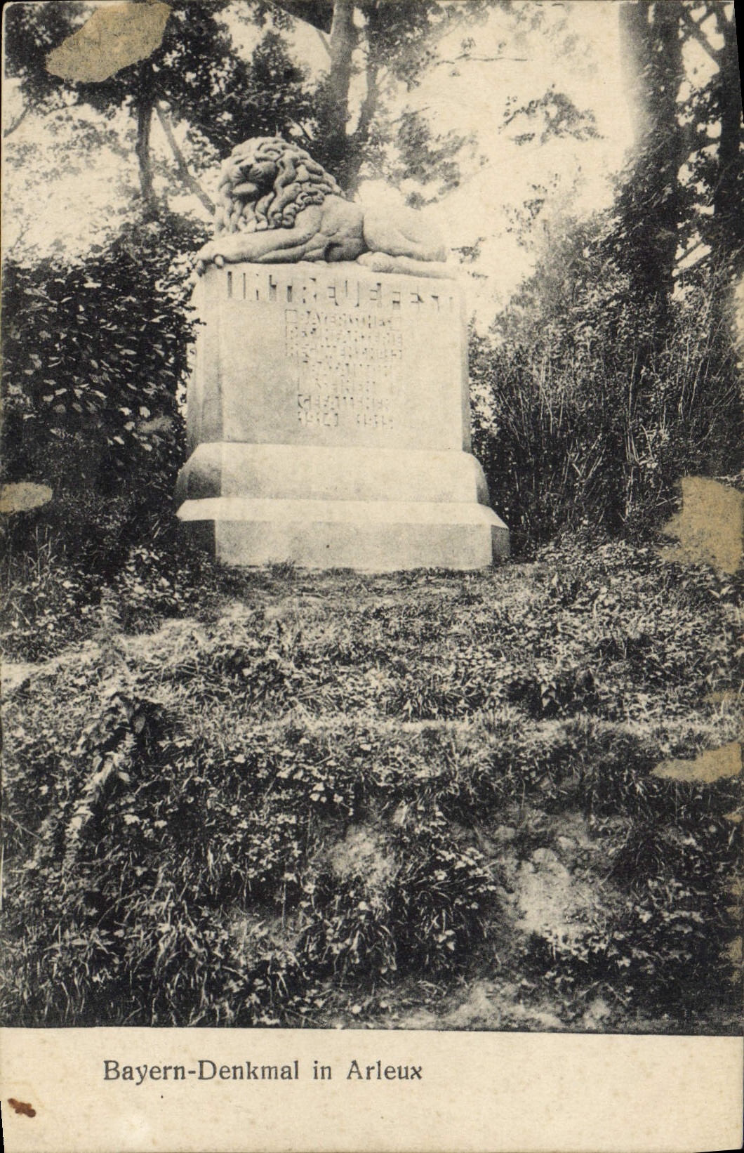 CPA Bayern Denkmal in Arleux Lion