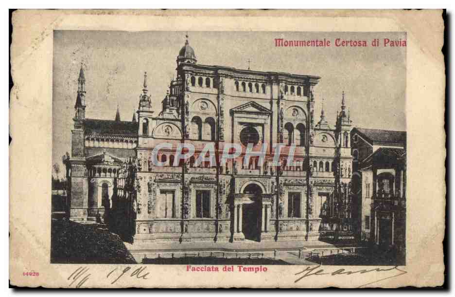 CPA Facciata Del Templo Monumentale Certoasa di Pavia