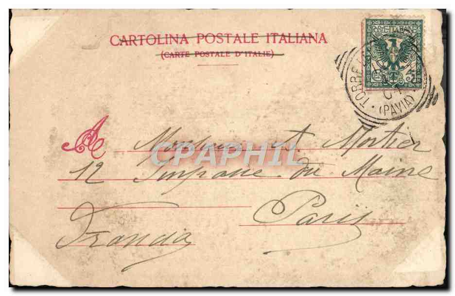 CPA Facciata Del Templo Monumentale Certoasa di Pavia — Rückseite