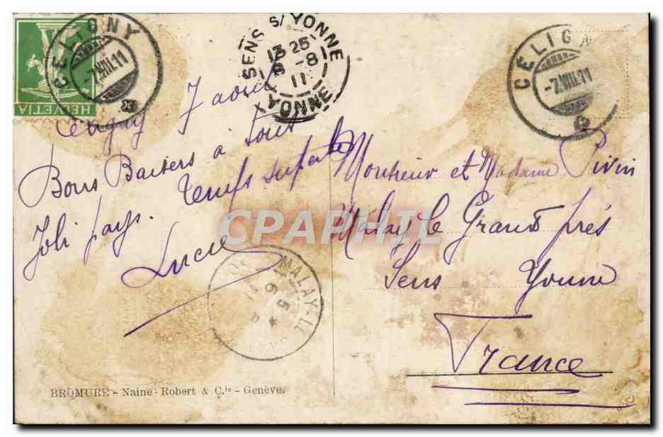 CPA Geneve Ile Rousseau — Verso