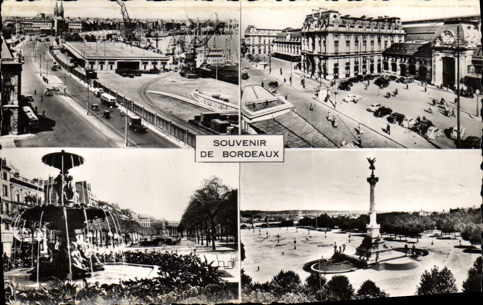 CPM Souvenir De Bordeaux Terrasse des Quinconces La gare de St Jean Allees de Tourny Place des Quinconces Girondins