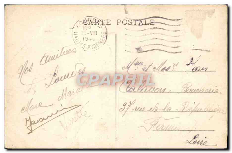 CPA Lourdes La Premiere Station Le calvaire Escala sancta — Verso