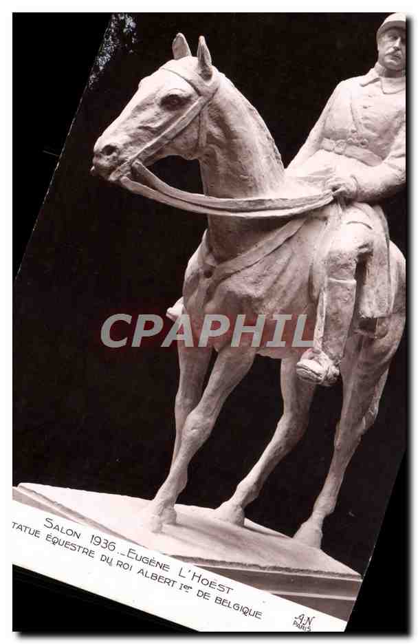 CPA Salon 1936 Eugene L'Hoest Tatue Equestre Du Roi Albert 1er De Belgique