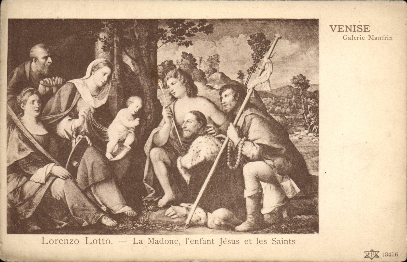 CPA Venise Galerie Manfrin Lorenzo Lotto La madone l'enfant Jesus et les Saints