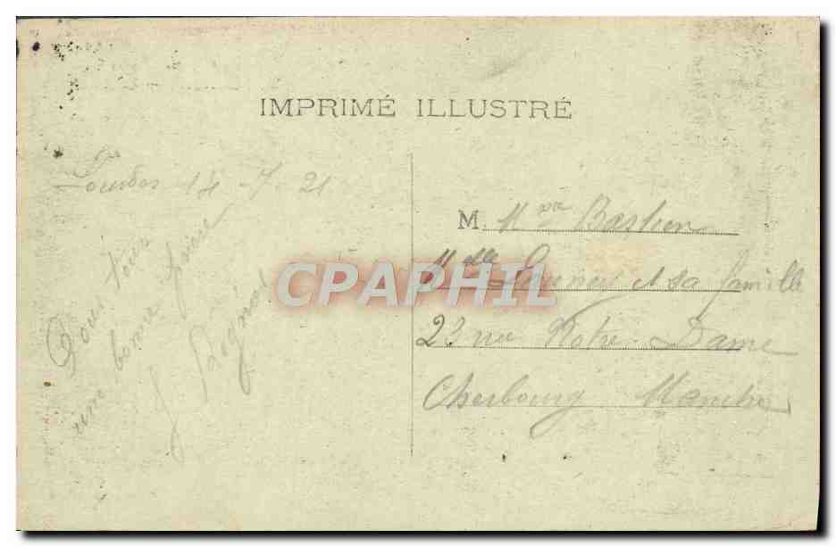 CPA Lourdes La Basilique — Verso
