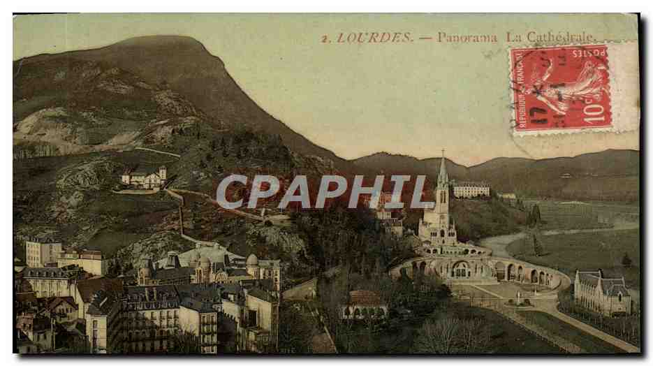CPA Lourdes Panorama La Cathedrale