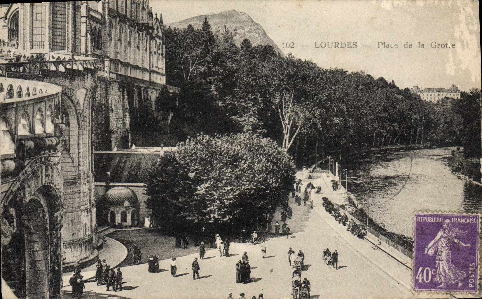 CPA Lourdes Place De La Grotte