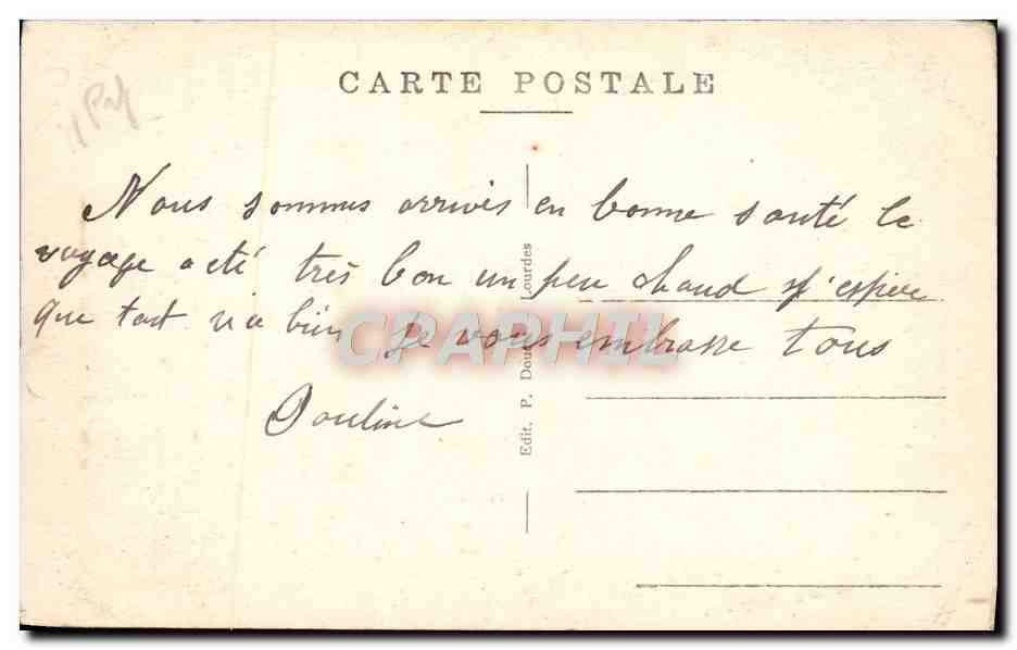 CPA A La Grotte Miraculeuse Lourdes — Verso