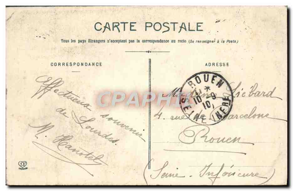CPA Lourdes Porte Du rosaire  — Verso