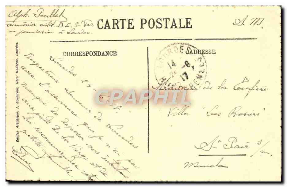 CPA Lourdes Le Calvaire Breton Et La Basilique — Verso
