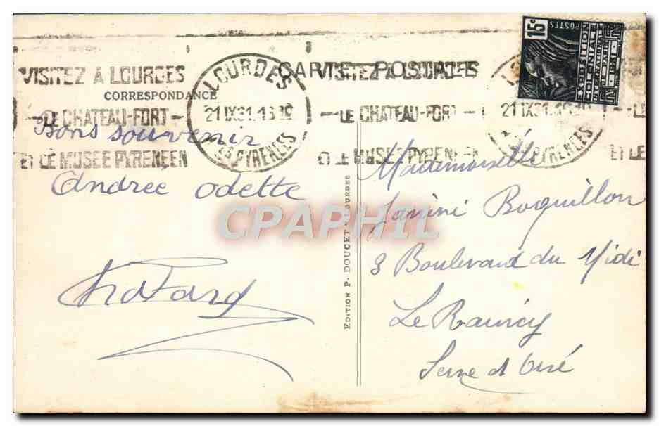 CPA Lourdes Le Calvaire Breton Et La Basilique — Verso