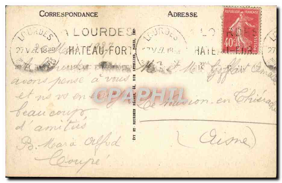 Lourdes — Vue Générale et le Pic du Jer — LL — Rückseite