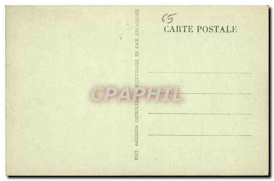 CPA Lourdes La Basilique Et Le Chateau Fort — Verso