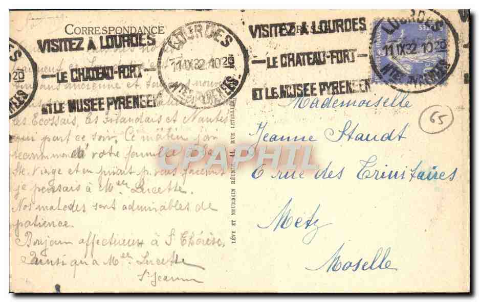 Lourdes — La Vierge de la Grotte — LL — Rückseite