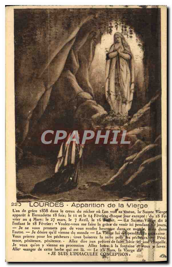 CPA Lourdes Apparition De La Vierge