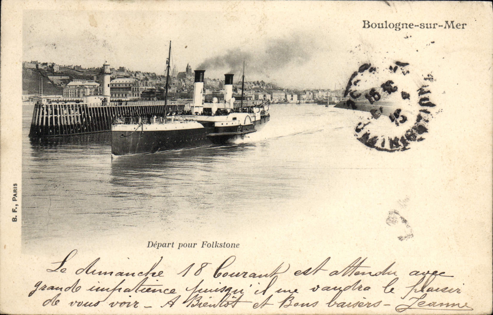 Partida hacia Folkestone — Boulogne-sur-Mer — B.F., París