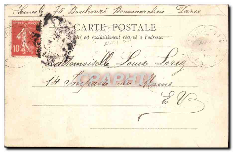 Partida hacia Folkestone — Boulogne-sur-Mer — B.F., París — Reverso