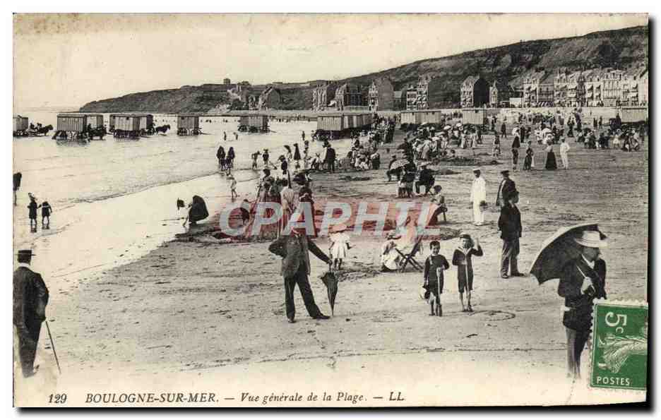 Boulogne-sur-Mer — Vue générale de la Plage — LL, n°129