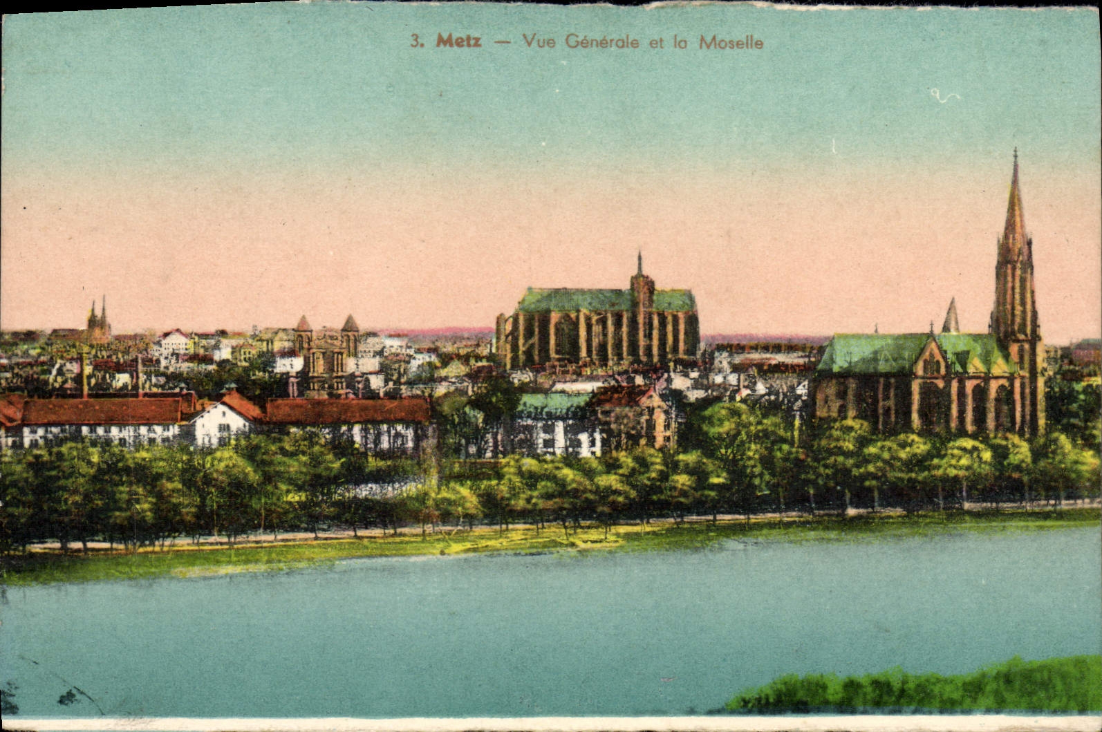 Metz — Vue Générale et la Moselle — Éditeur non identifié, n° de série 3