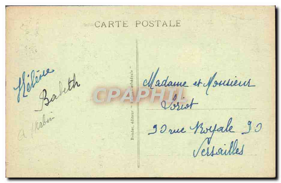 CPA La Cathedrale De Reims Chimeres De I'Abside — Rückseite